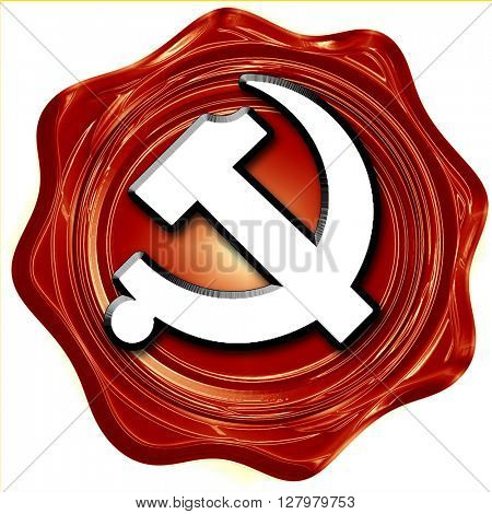 Communist sign with red and yellow colors