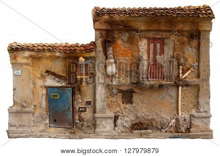 Artistic miniature of ancient sicilian poor house