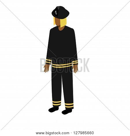 African-American man standing full face fire. Stock Isometric-style games, infographics, reports, websites and icons