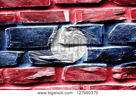 Brick wall Laos flas with some cracks and vintage look