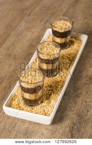 Brigadiers. Brazilian sweet brigadeiro de colher. Gourmet dessert.