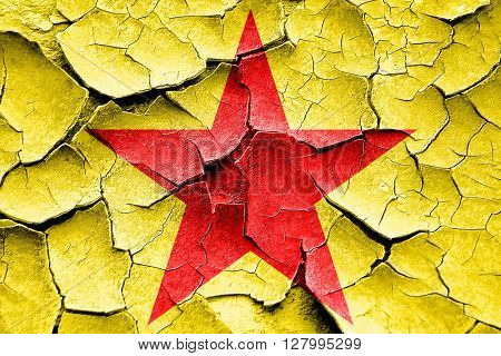 Grunge cracked Communist sign with red and yellow colors