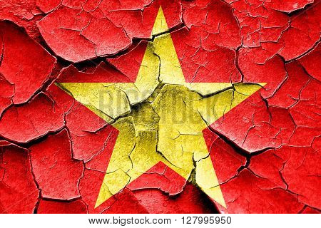 Grunge cracked Communist sign with red and yellow colors