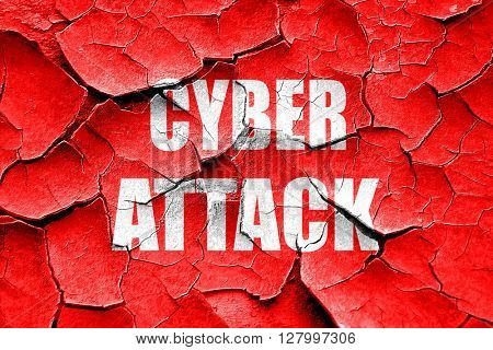 Grunge cracked Cyber attack background
