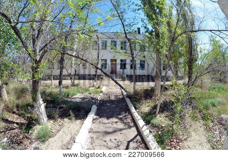 Urban decay.Former Soviet anti-ballistic missile testing range.West Bank of Balkhash Lake.May 8, 2017.Saryshagan. Kazakhstan