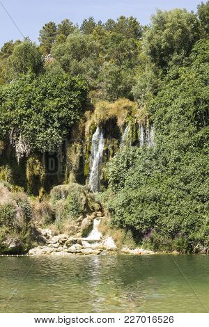 Studenci, Bosnia And Herzegovina - August 16 2017: Kravica Waterfall In Bosnia Herzegovina