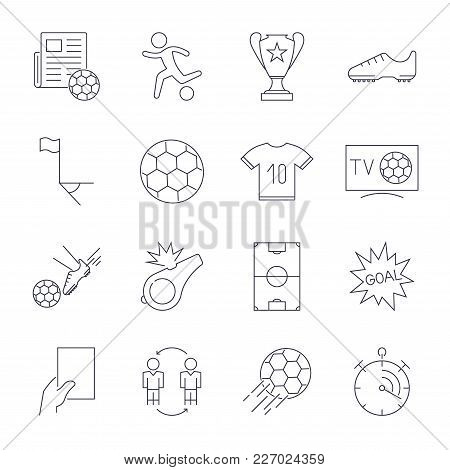 Soccer Icons Set. Editable Stroke. Icons For Web, Sites, Apps And Other