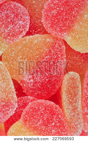 Image Of Many Multicolor Fruit Jelly At Day
