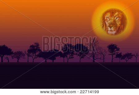 Afrika doğa günbatımı vektör