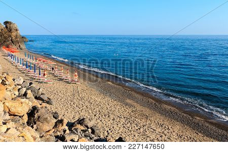 Beautiful Tyrrhenian Sea Coastline And Beach Landscape.  Cilento And Vallo Di Diano National Park, S