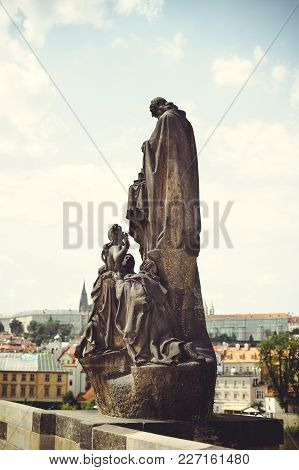 Historical Statues On The Streets Of Prague
