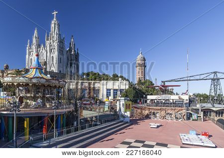 Barcelona,spain-december 5,2012: Tibidabo Amusement Park, Parc Atraccions, Build In 1899, Barcelona.