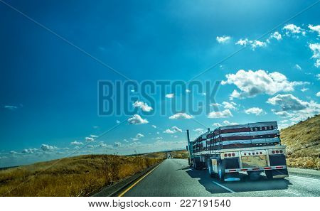 Truck On Interstate 5 Southbound In California, Usa