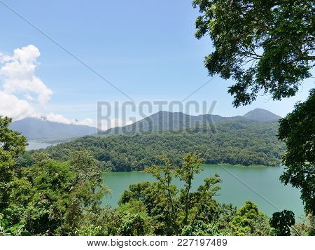 Lake Buyan, Caldera Lake At Bali. Beautiful Lake With Turquoise Water In The Mountains Of The Island