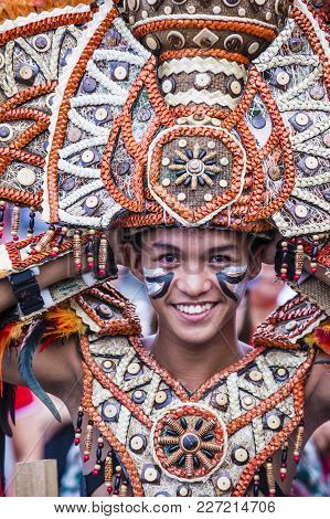 Iloilo , Philippines - Jan 28 : Participant In The Dinagyang Festival In Iloilo Philippines On Janua