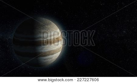 Planet Or Satellite In Space. Unexplored Planets Of Faraway Space. Deep Space. Universe Scene With P