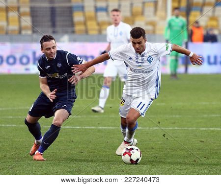 Kyiv, Ukraine - February 18, 2018: Ukrainian Premier League Game Fc Dynamo Kyiv V Olimpik Donetsk. R