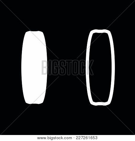 Board For Kiteboard Sport Icon Set White Color Vector Illustration Flat Style Simple Image