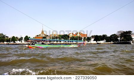 Bangkok Grand Palace See From River Menam