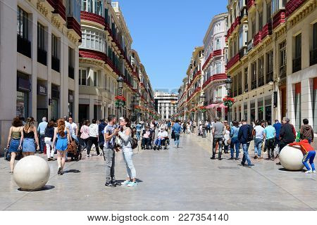 People In Calle Marques De Larios