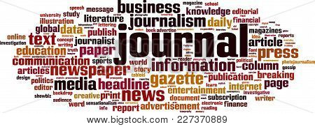 Journal Word Cloud Concept. Vector Illustration On White