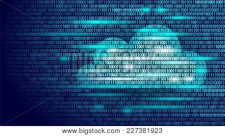 Cloud Computing Online Storage Binary Code Numbers. Big Data Information Future Modern Internet Busi
