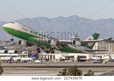 Los Angeles, California, Usa - March 10, 2010: Eva Airways (eva Air Cargo) Boeing 747 Cargo Aircraft
