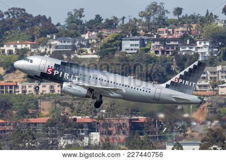 San Diego, California, Usa - May 2, 2013. Spirit Airlines
Airbus A319-132 N530nk  Departing San Dieg