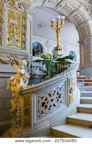 St. Petersburg, Russia - August 26, 2017: Interior Of Vladimir Palace. It  Was The Last Imperial Pal
