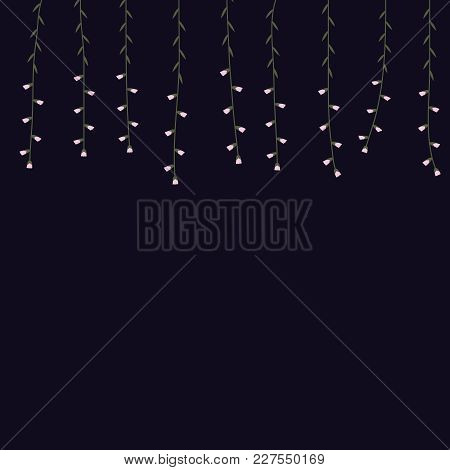 Vector Pink Floral Border. Vector Floral Decoration.