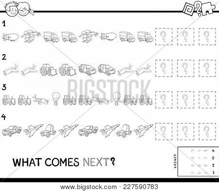 Complete Pattern With Vehicles Coloring Book