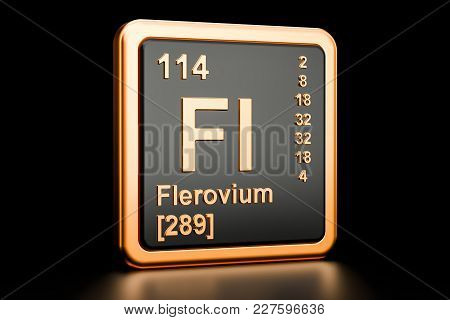 Flerovium Fl, Chemical Element. 3d Rendering Isolated On Black Background