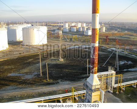 The Oil Refinery. Equipment For Primary Oil Refining.