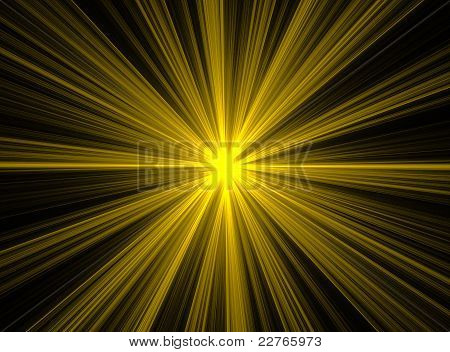 Abstrakti keltainen Fractal räjähdys