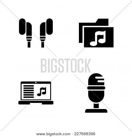 Sound Recording. Simple Related Vector Icons Set For Video, Mobile Apps, Web Sites, Print Projects A