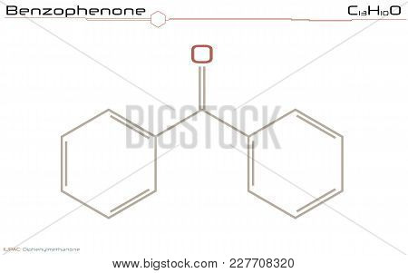 Large And Detailed Infographic Of The Molecule Of Benzophenone