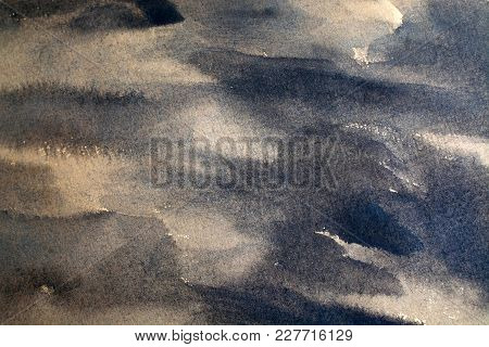 Abstract Artistic Brown Watercolor Background Dark Design