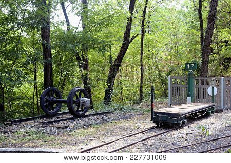 Small Tourist Train Between Sainte Cecile D'andorge And Saint Julien Des Ponts