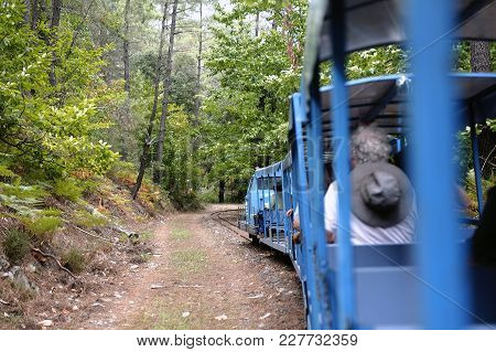 Small Tourist Train Between Sainte Cecile D'andorge And Saint Julien Des Ponts