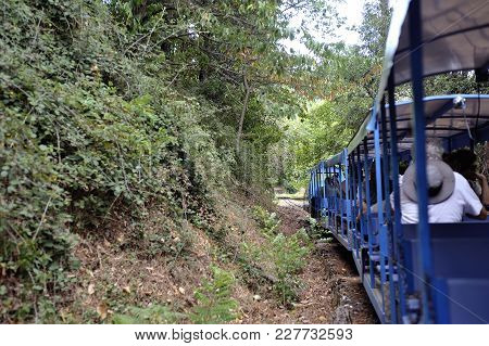 Small Tourist Train Between Sainte Cecile D'andorge And Saint Julien Des Ponts