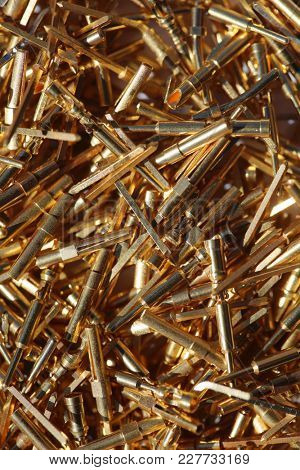 Gold Plated Computer Pins. Backgrounds and Textures