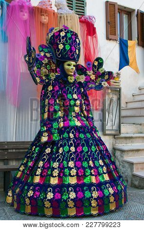 Multicolored Carnival Costume Or Mask, Castiglion Fibocchi