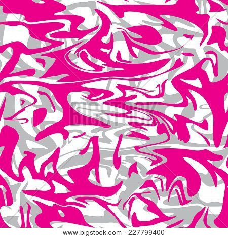 Pink And Grey Digital Marbling. Abstract Marbled Texture. Liquid Paint Abstraction. Colorful Marblin