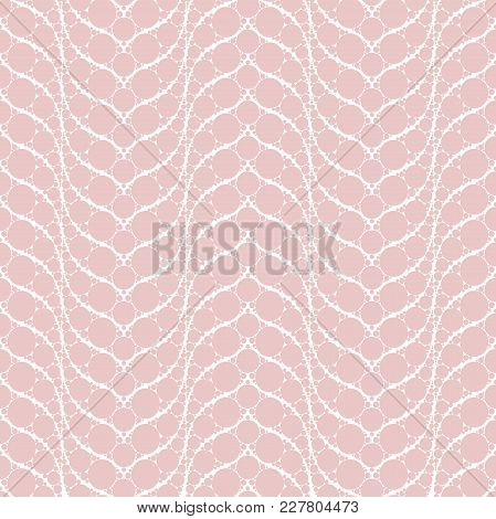 Abstract Geometric Pattern With Points. A Seamless Vector Background. Pink And White Texture.