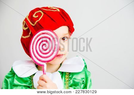 A Portrait Of A Girl In In A Colorful Dress