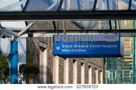 London, United Kingdom, April 30, 2011 : The Front Entrance Of Great Ormond Street Hospital For Chil