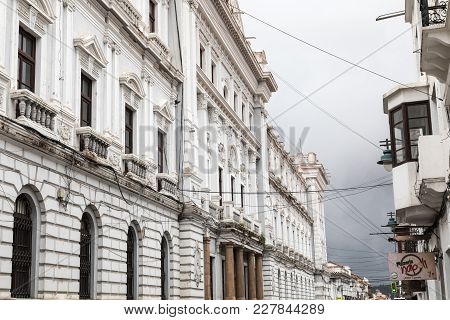Sucre, Boliwia - February 08, 2018: Sucre Is The Constitutional Capital Of Bolivia. Traditional Colo