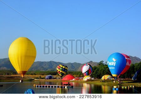 Chiang Rai, Thailand - February 14 - 18, 2018 : Balloon Festival 