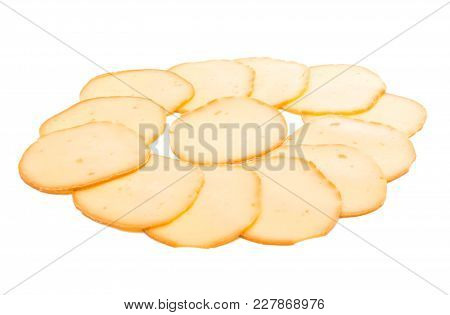 Milch Cheese Sliced Isolated On White Background