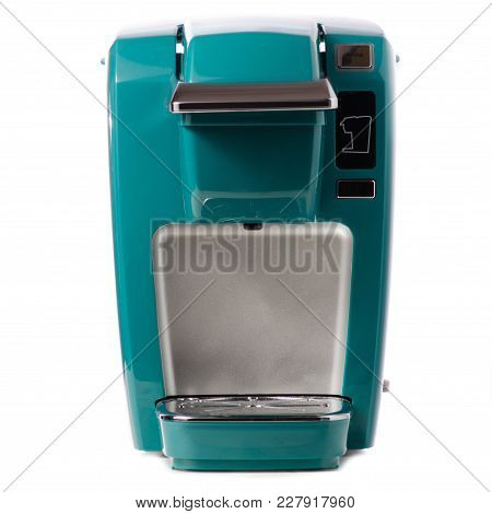 Capsular Electric Coffee Machine On White Background Isolation